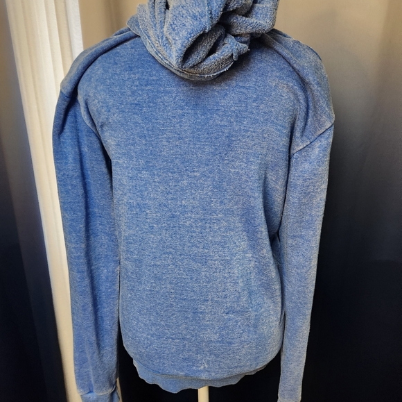 Blue zip up hoodie with hot pink and yellow tassels - Picture 6 of 6